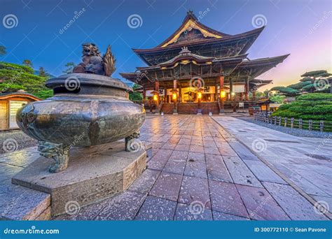 Zenkoji Temple At Night In Nagano, Japan Royalty-Free Stock Photography ...