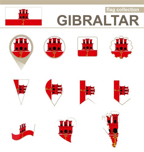 Gibraltar Flag Collection 5730228 Vector Art at Vecteezy