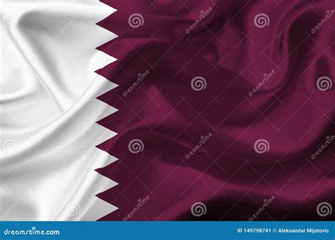 Qatar waving flag stock image. Image of icon, material - 149798741