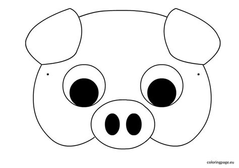 Pig Mask Template | Coloring Page