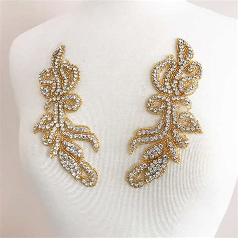 Gold Silhouette Matching Rhinestone Applique - Shine Trim