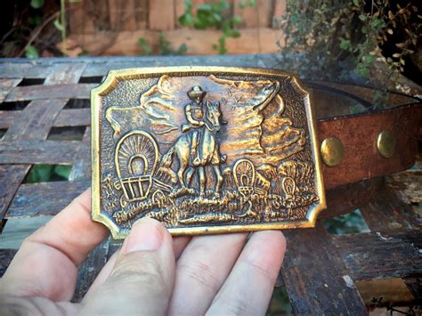 Western Belt Buckle for Men, Brass Belt Buckle Vintage, Western Gift for Men