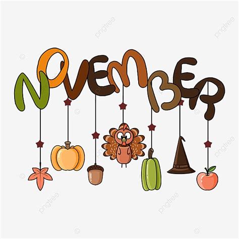 November PNG Transparent, November Clip Art Ornaments, November Clipart, Pumpkin, November PNG ...