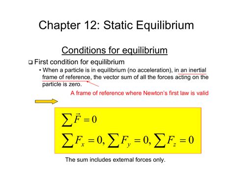 Chapter 12: Static Equilibrium