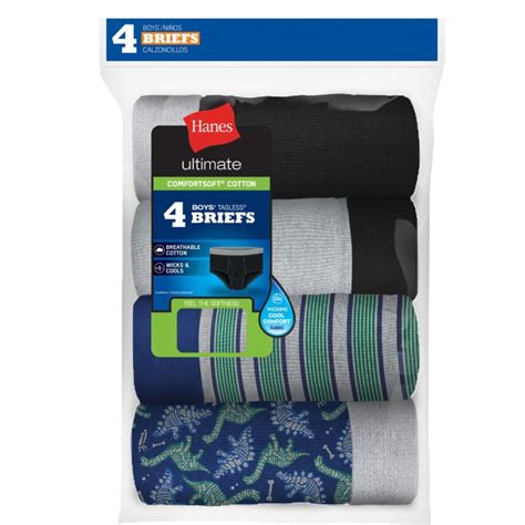 HANES Boys' Ultimate ComfortSoft Cotton Briefs, 4-Pack - Bob’s Stores