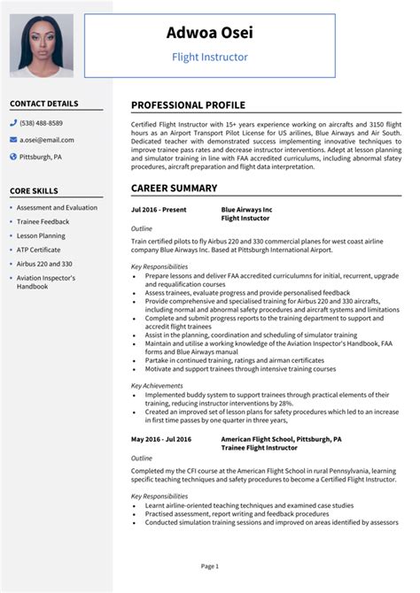 Flight Instructor resume example + guide [Secure top jobs]