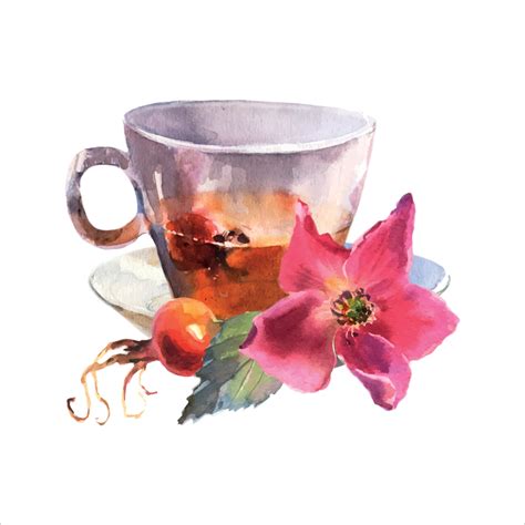 Watercolor Tea Cup Vector Art, Icons, and Graphics for Free Download