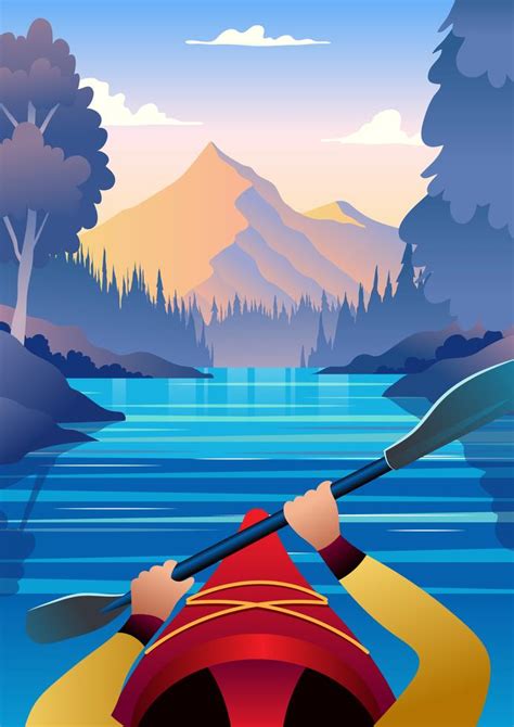 Kayaking First Person View 242579 Vector Art at Vecteezy