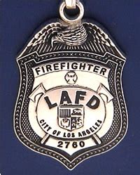 Los Angeles, California Firefighter Badge Charms