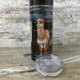 Alpaca Rustic Wood Plank 20 oz Skinny Tumbler with Straw & Lid - For H ...