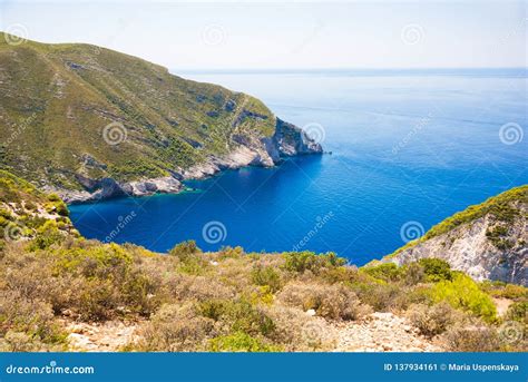 Picturesque Bay on Mediterranean Sea Coast in Greece Stock Image - Image of tourism ...