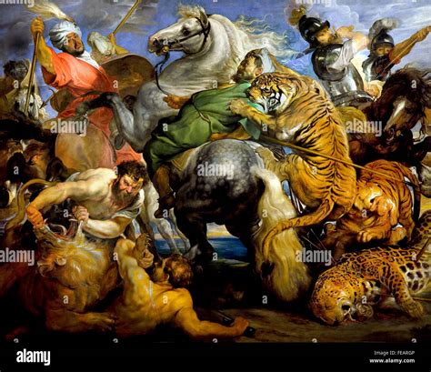 The Tiger Hunt. Peter-Paul Rubens (1577-1640) Flemish Belgian Belgium ...