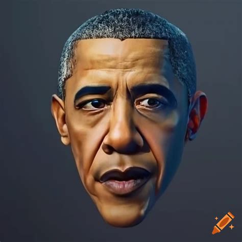 3d artwork with barack obama's face on a geometric shape on Craiyon