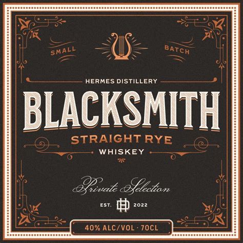 Blacksmith Whiskey - Ornate Liquor Label Design Template — Customize it in Kittl