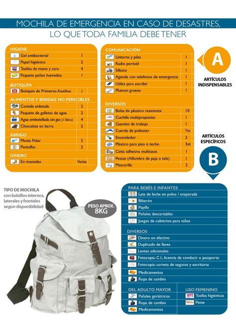 10 best Mochila de las 72 horas images on Pinterest | Backpacks, Safety and Security guard