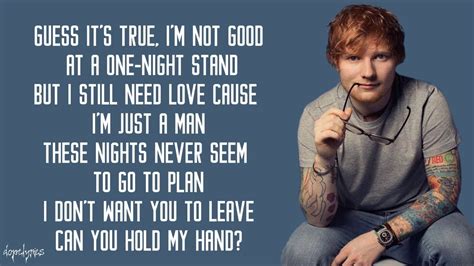 Ed Sheeran - Stay With Me (Lyrics) - YouTube | Me too lyrics, I see ...