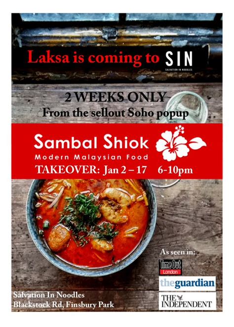 London Pop-ups: Sambal Shiok's 2 Week Malaysian Pop-up at Salvation in Noodles in Finsbury Park