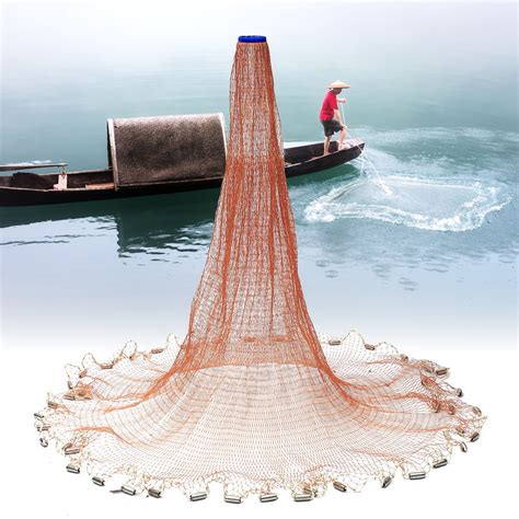 7.2M / 12FT Hand fishingtrapbasket Throwing Fishing Network Nylon Mesh Cast Net Easy Throw ...