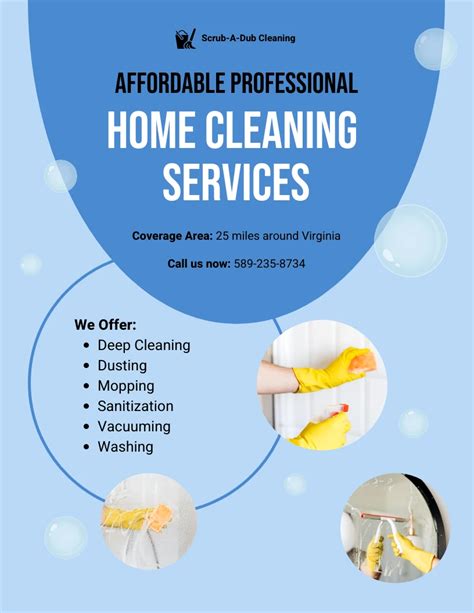 Free Cleaning Service Flyer Template Word Template - Venngage