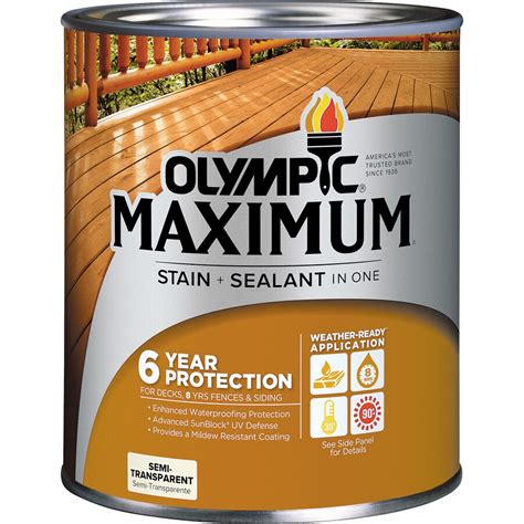 Shop Olympic MAXIMUM Tintable Neutral base Semi-transparent Exterior ...