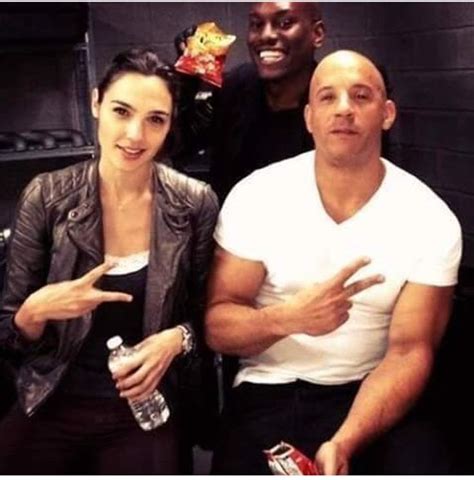 Gal Gadot, Tyrese Gibson, & Vin Diesel bts F&f | Fast and furious ...