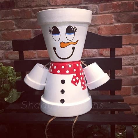 Snowman Flower Pot /flower pot/ indoor decor/ outdoor decor/ garden statue/ christmas decor ...