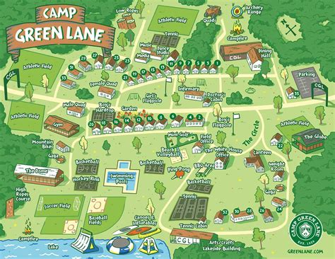 Map Of Camp Green Lake - Island Maps