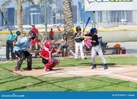 Kids Playing Baseball On Dubai Fields,November 2015, UAE. Editorial ...