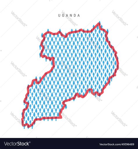 Uganda population map stick figures ugandan Vector Image