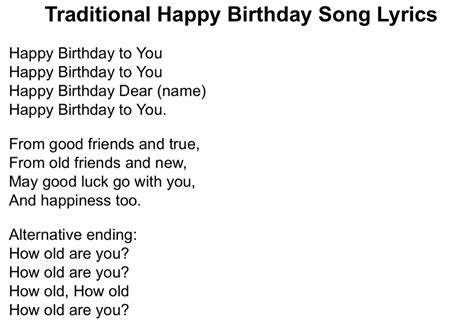 Happy Birthday Song Lyrics and Birthday Card Ideas