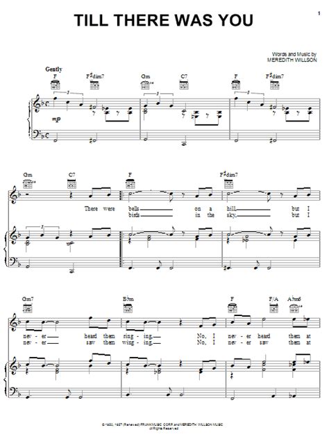 Till There Was You by The Beatles Sheet Music for Piano, Vocal & Guitar ...