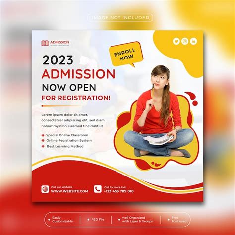 Premium Vector | Kids school admission social media post Post web banner ad template design