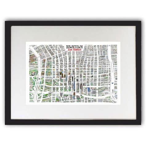 Downtown Los Angeles L.A. Hand-drawn Map Print California Art Home ...