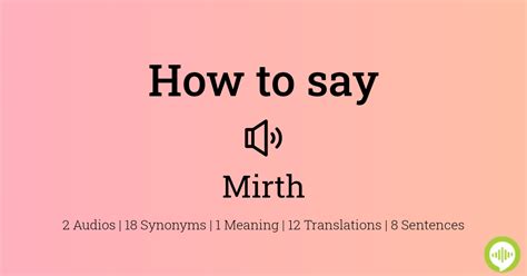 How to pronounce mirth | HowToPronounce.com