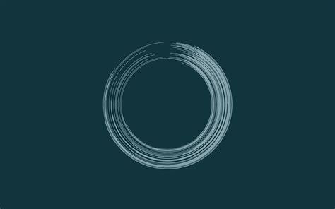 blue background, circle, minimalism, ensō, zen, digital art, simple ...