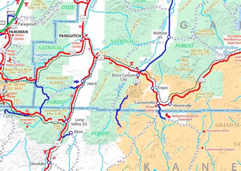 Bryce Canyon area road map - Ontheworldmap.com