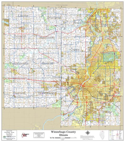 Winnebago County Illinois 2023 Wall Map | Mapping Solutions