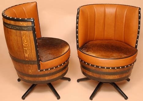 Barrel chairs built from real wine barrels - NaturalUpholstery.com