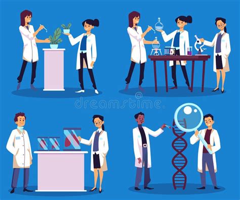 Biotechnology and Bioengineering Characters Set, Vector Illustration ...