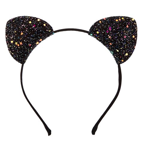 Glitter cat ears, Ear headbands, Cat ears headband