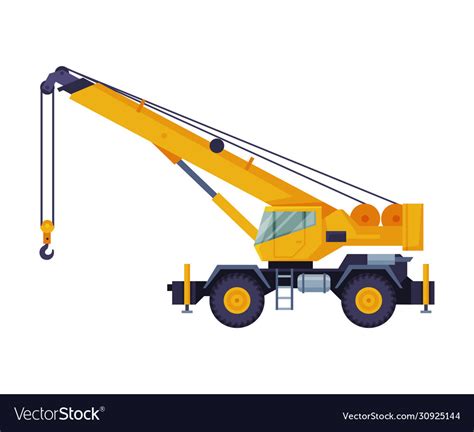 Construction crane truck heavy machinery Vector Image