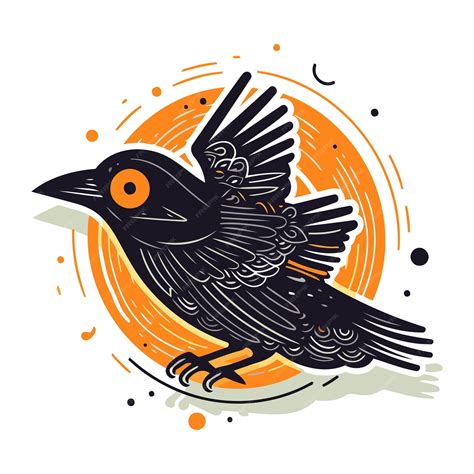 Premium Vector | Crow Vector illustration Isolated on a white background