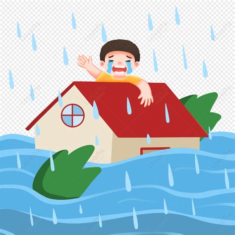 Little Boy Calling For Help In The Flood, Crying, Little Boys, Disaster PNG Transparent ...