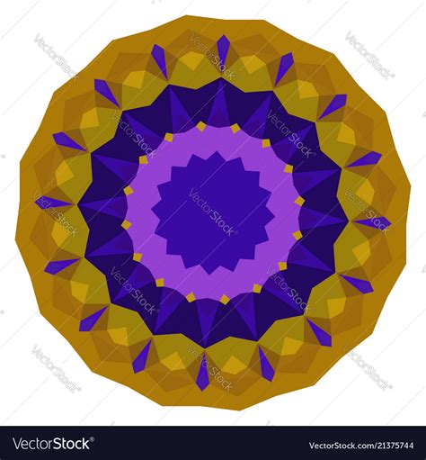 Round purple and gold geometric background Vector Image