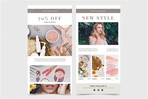 Free Vector | Pack of ecommerce email templates with photos