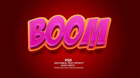 Premium PSD | Boom 3d editable psd text effect photoshop template