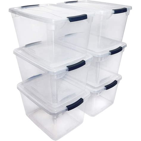 Rubbermaid Cleverstore 30 Quart Plastic Storage Tote Container with Lid (6 Pack) - Walmart.com ...