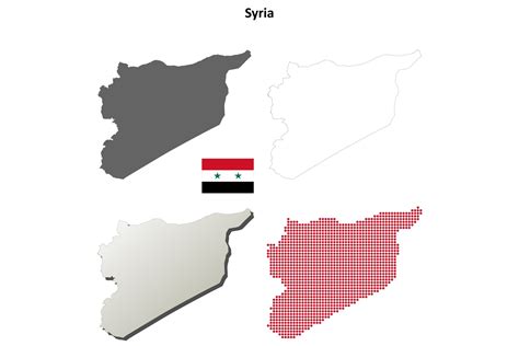 Syria Outline Map Set Graphic by davidzydd · Creative Fabrica