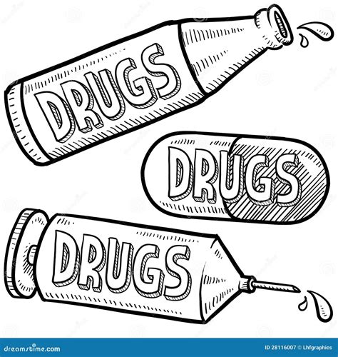 Drug Abuse Sketch Royalty Free Stock Photography - Image: 28116007