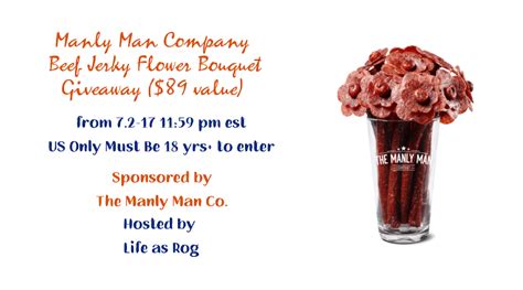 Manly Man Company Beef Jerky Flower Bouquet Giveaway - It's Free At Last